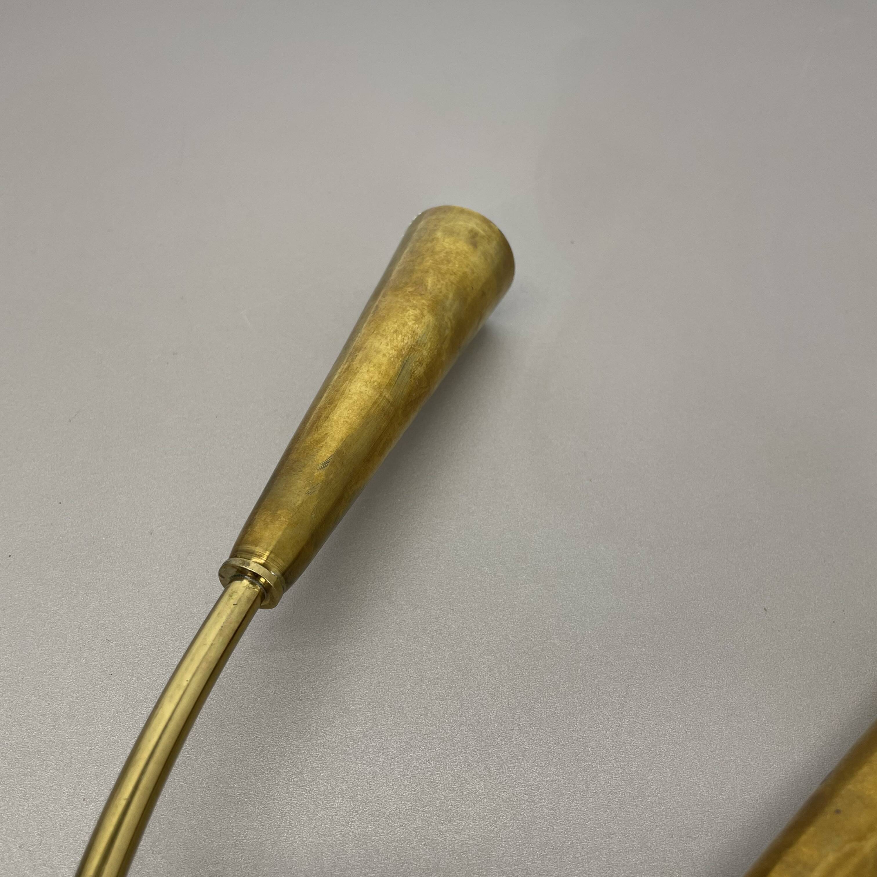 rare minimalist 53cm Brass Stilnovo Style Theatre Wall Light Sconce, Italy 1950s