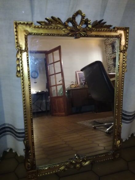 Old mirror in gilded stucco - 100x70cm