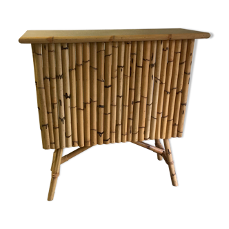 Bar en rotin et bambou années 60