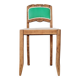 Chaise ancienne rénovée – bois sculpté et dossier vert