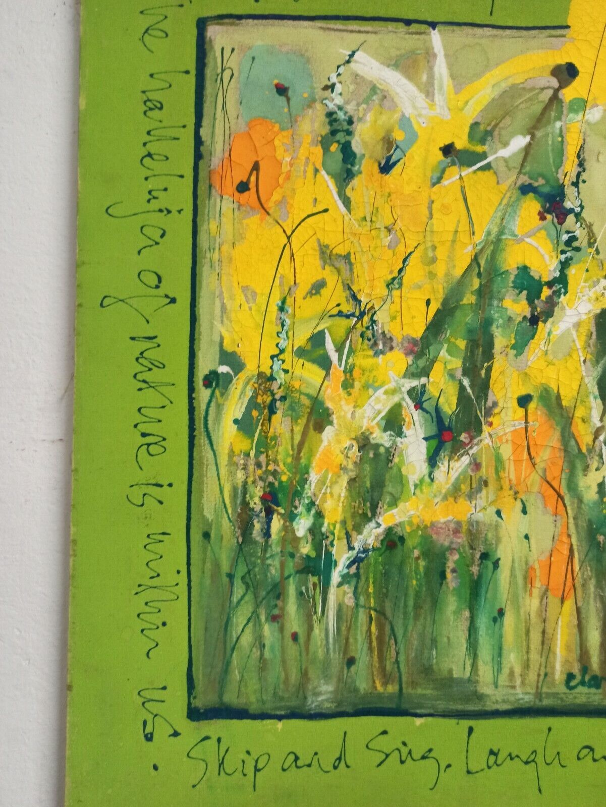 Oil on canvas signed 70's abstract