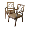 Pair of armchairs, with cross-back, 40s/50s