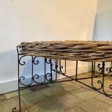 Rattan table with folding legs