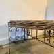 Table rotin pieds pliants
