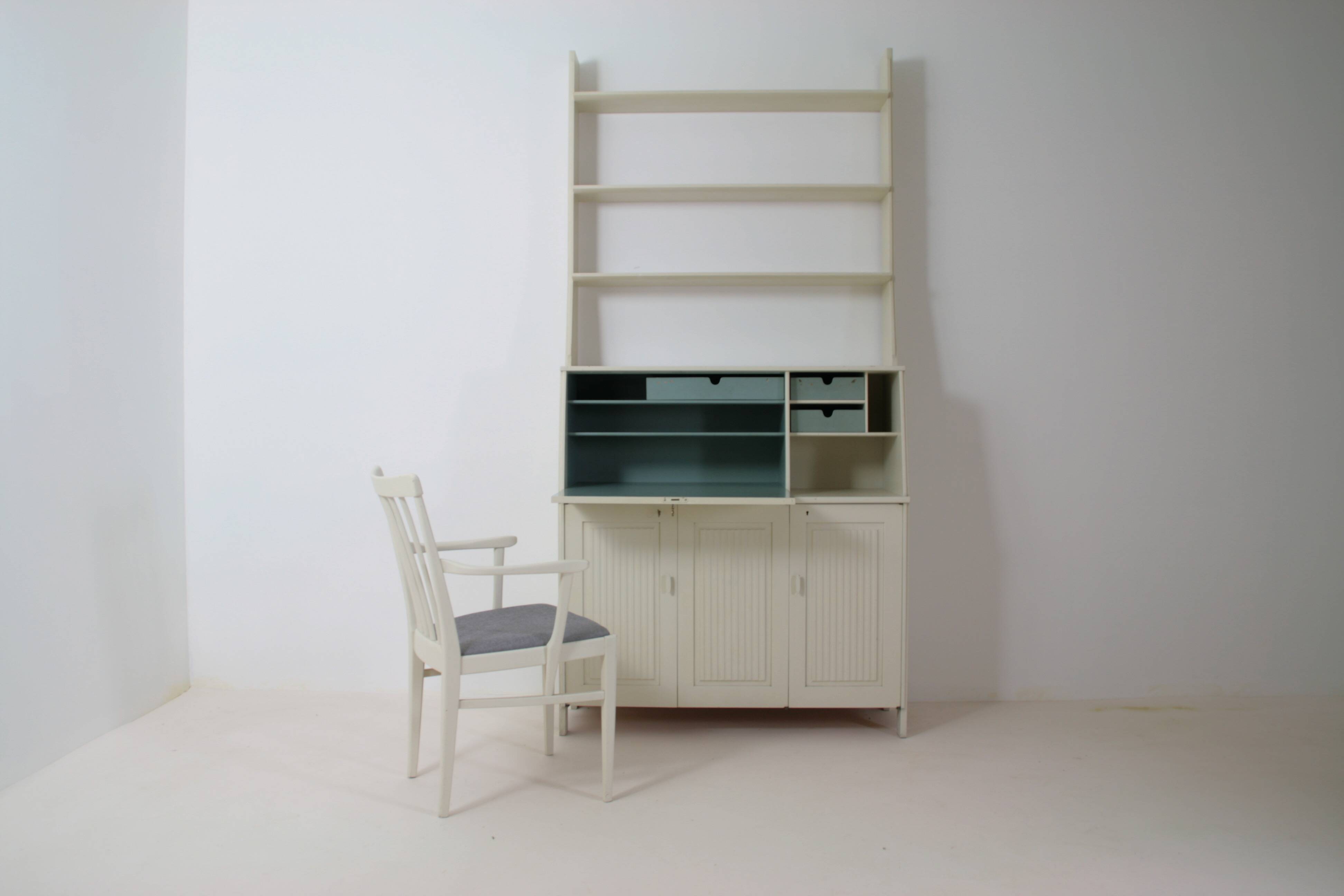 Library Secretary with its “Vardags” armchair by Carl Malmsten, Sweden 1960s