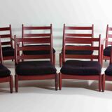 XL set of 8 mid-century lounge chairs, Belgium 1960s