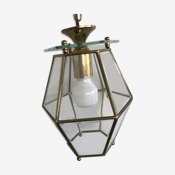 Glass and brass lantern suspension