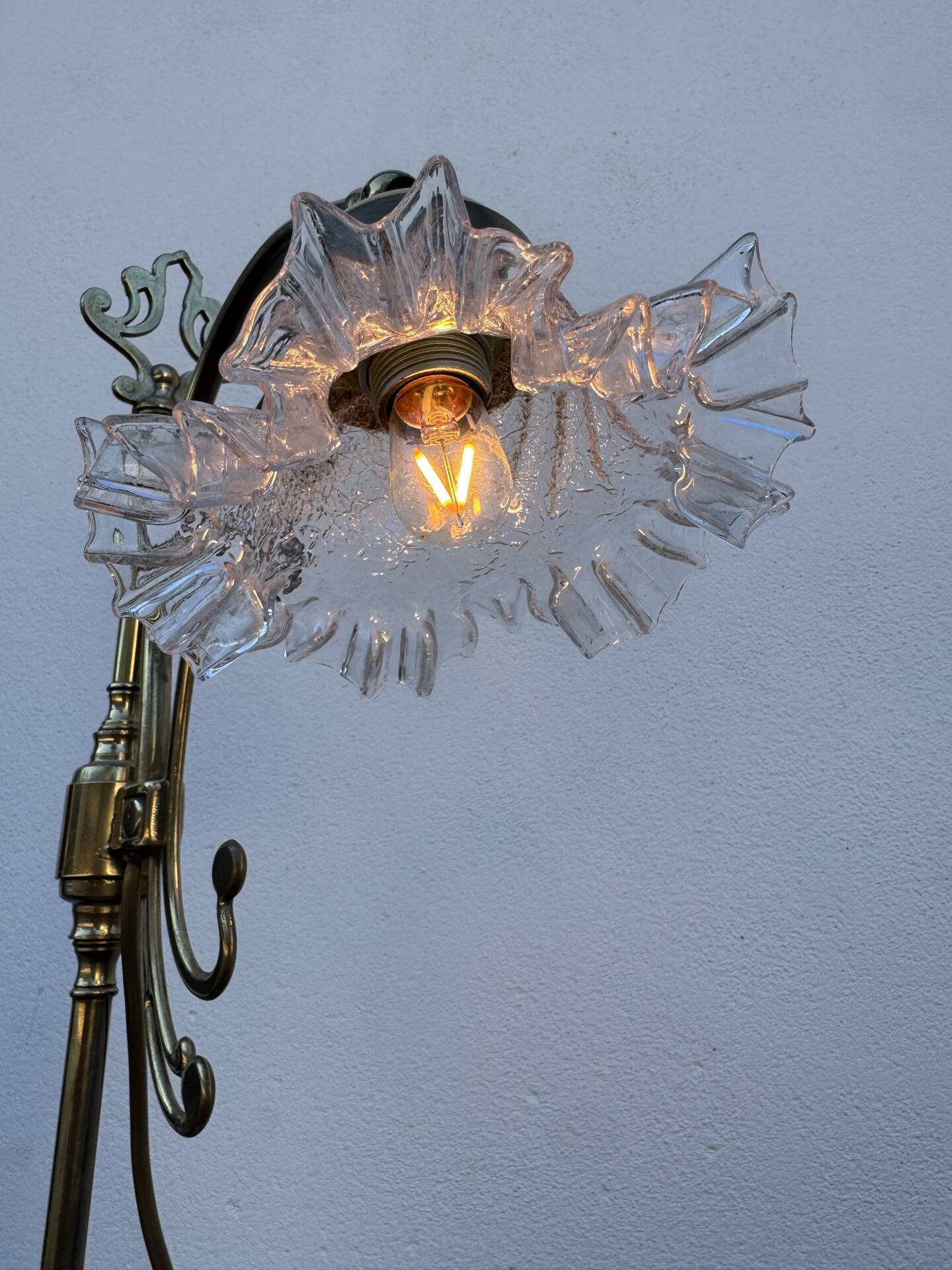 Swan neck brass lamp Art Nouveau
