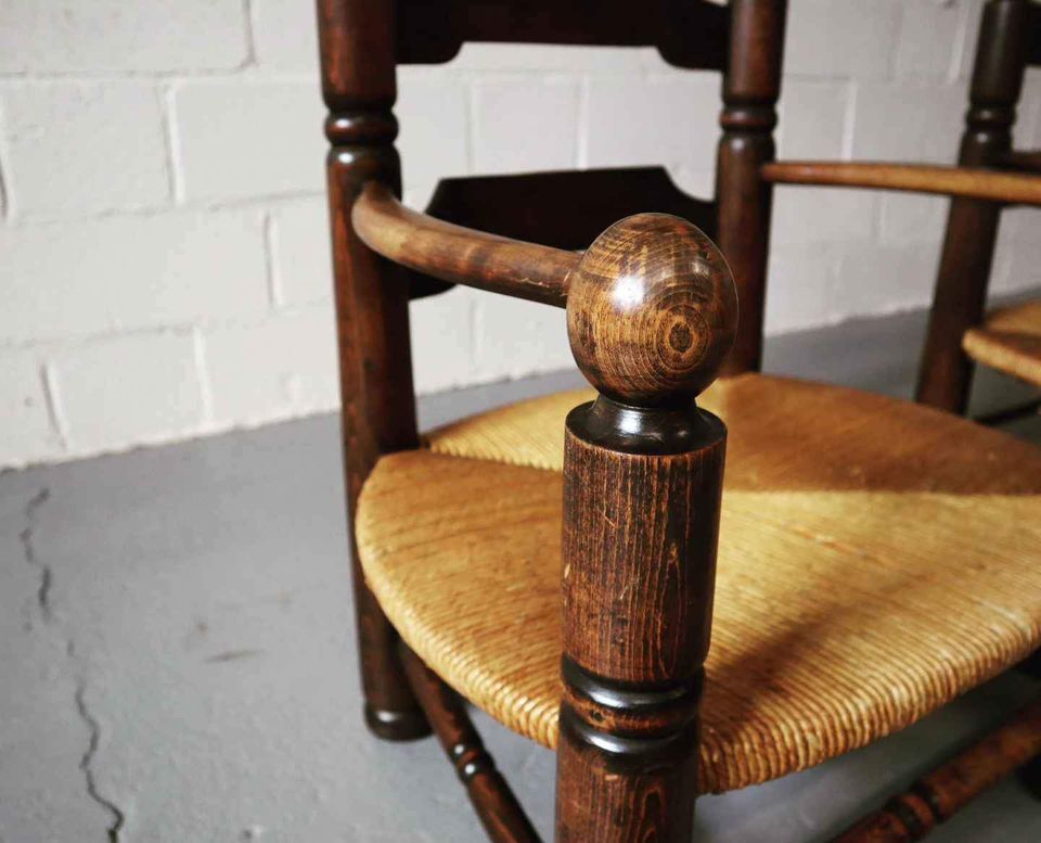 Paire de fauteuils en chêne, années 1940