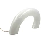 Lampe sculpturale en verre de Murano blanc, Barbini Italie 1970