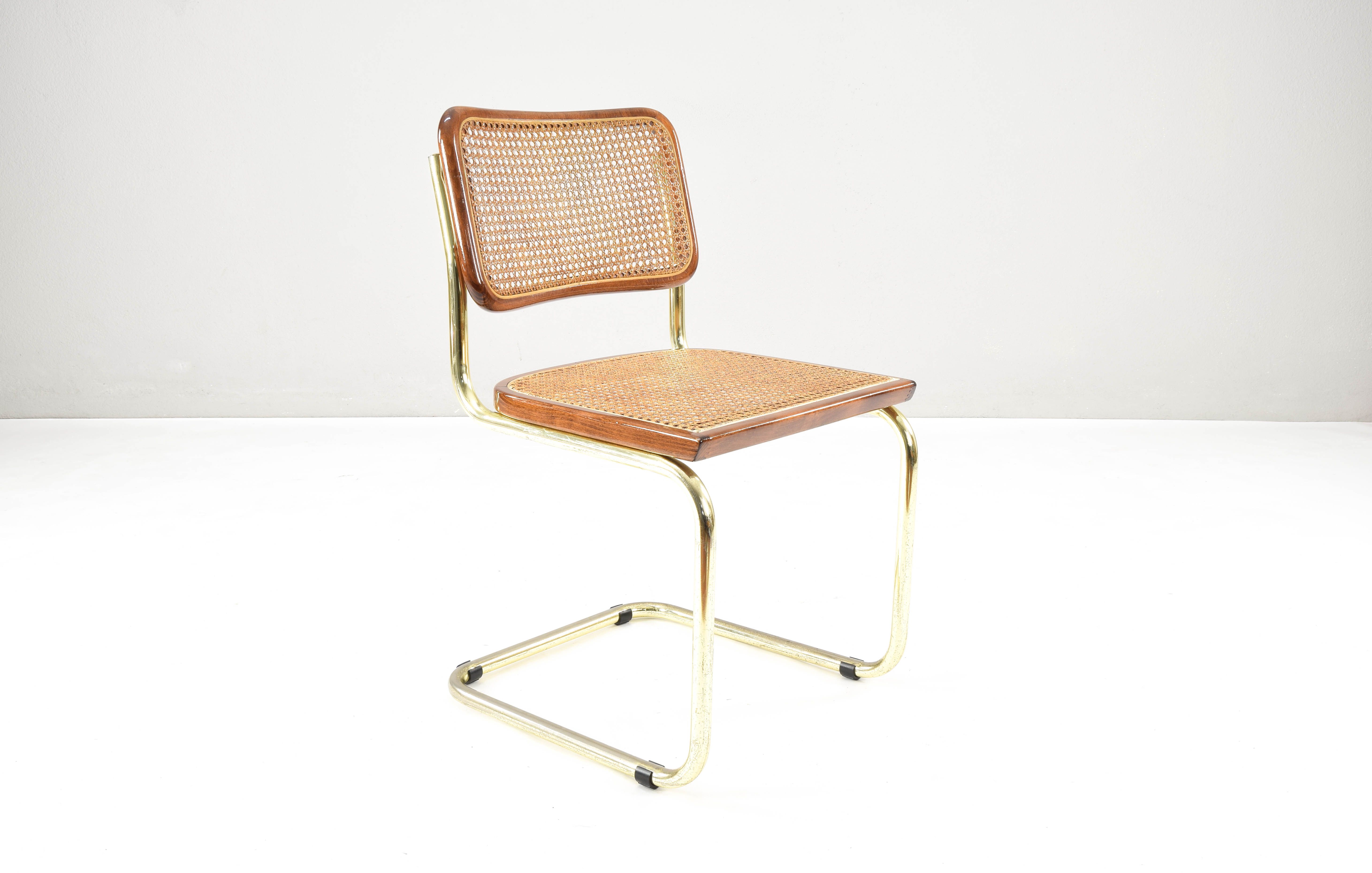 Set of Six Marcel Breuer B32 Cesca chairs, Italy 1970