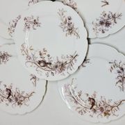 8 Superbes Assiettes Anciennes XIXème Décor Aux Oiseaux Sur Des Branches
