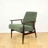 Fauteuil 'Lis', design en bouclés verts des années 1970 par Henryk Lis - 2 pièces disponibles