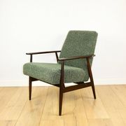 Armchair 'Lis', 1970s green boucle design by Henryk Lis - 2 pieces available