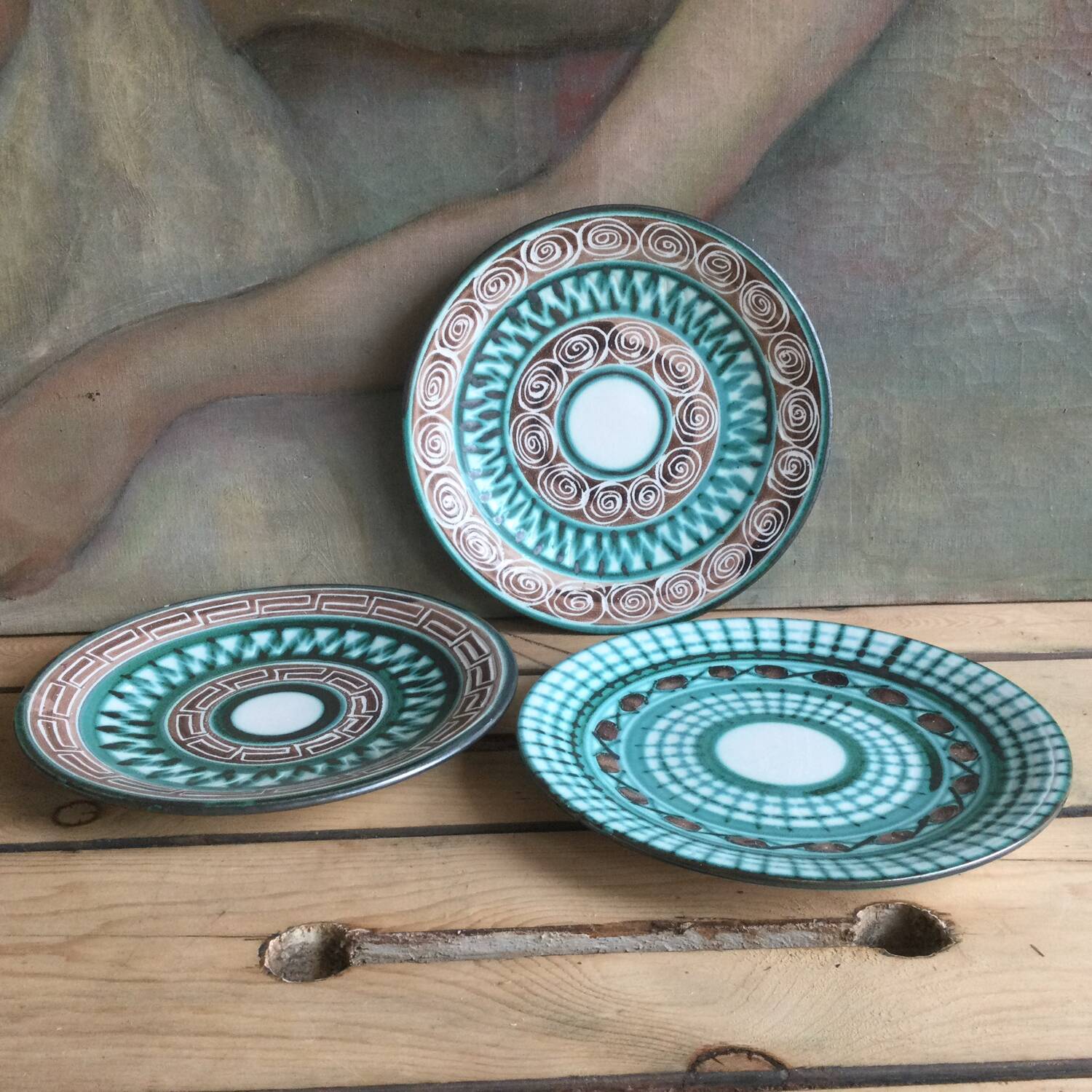 3 plates Robert Picault Vallauris