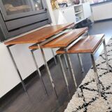 Vintage pull-out tables, side tables, 1970