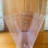 Plexiglas & brass magazine rack by David Lange, 1970s