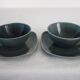 2 cups with saucers, New Time model, Boch Frères 1955