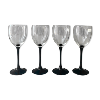 4 luminarc domino wine glasses, 90's.