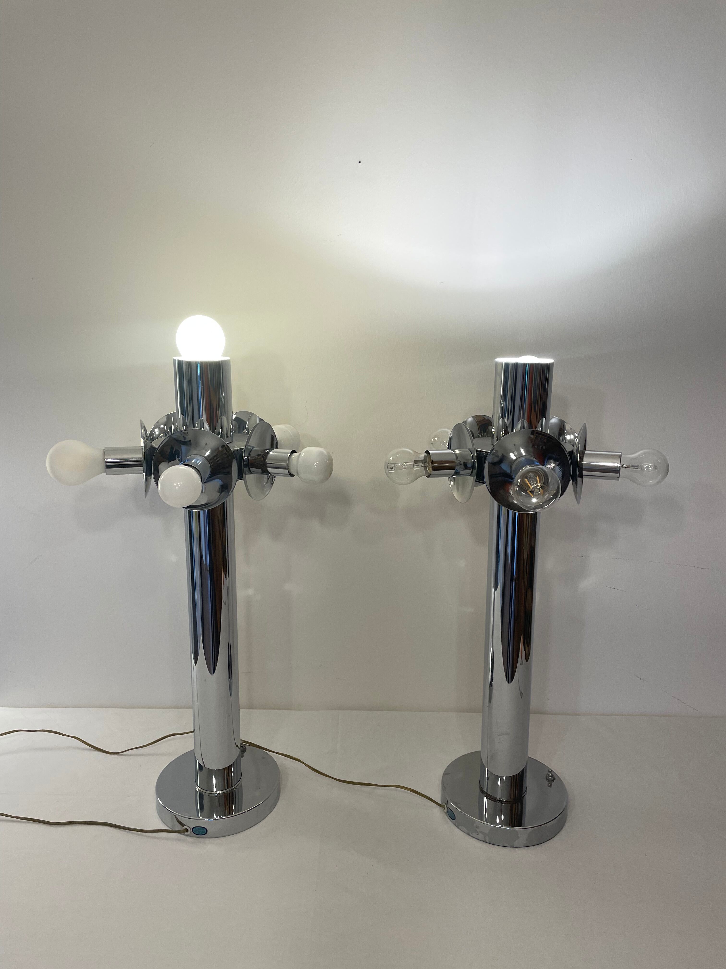 Large pair of Space Age lamps