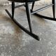 Black solid wood Scandinavian Windsor rocking chair — tall spindle back, mid-20th century