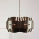 Vintage Italian Metal and Opaline Glass Pendant Lamp, 70s