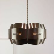 Vintage Italian Metal and Opaline Glass Pendant Lamp, 70s