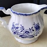 Milk jug, earthenware pitcher from Sarreguemines, Lancaster model.