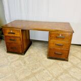 Wooden desk with pedestals
