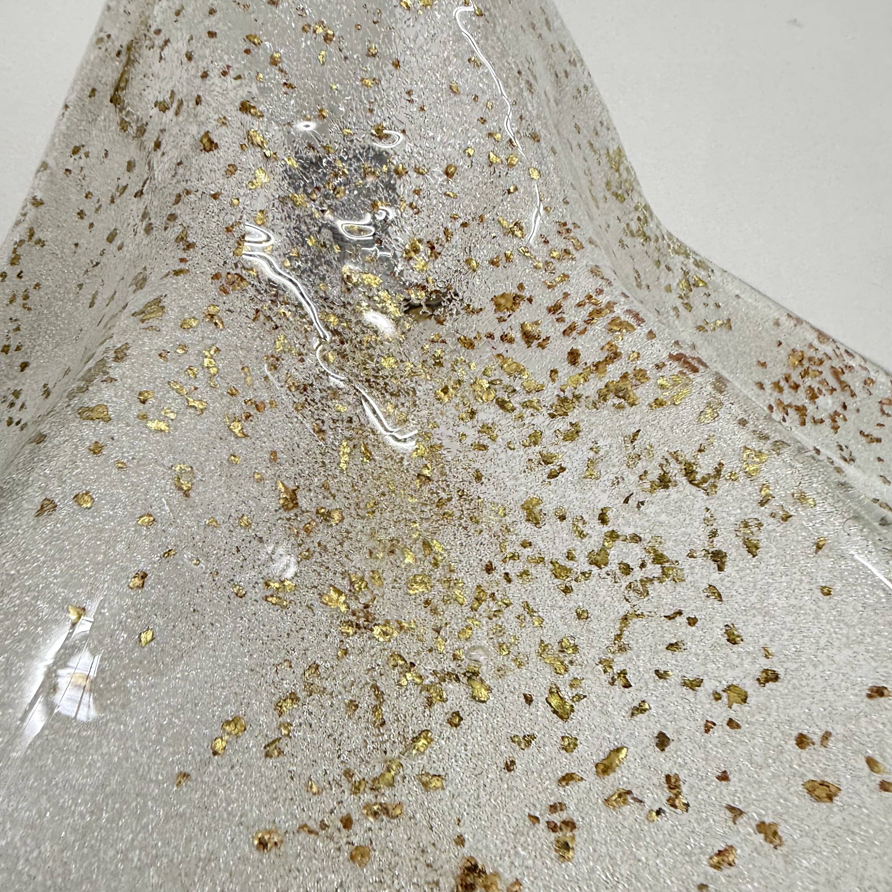 Mid century glass table lamp , 1970s