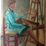 20th century Portrait of a Lady Painting