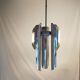 Chrome metal pendant lamp from the 1970s