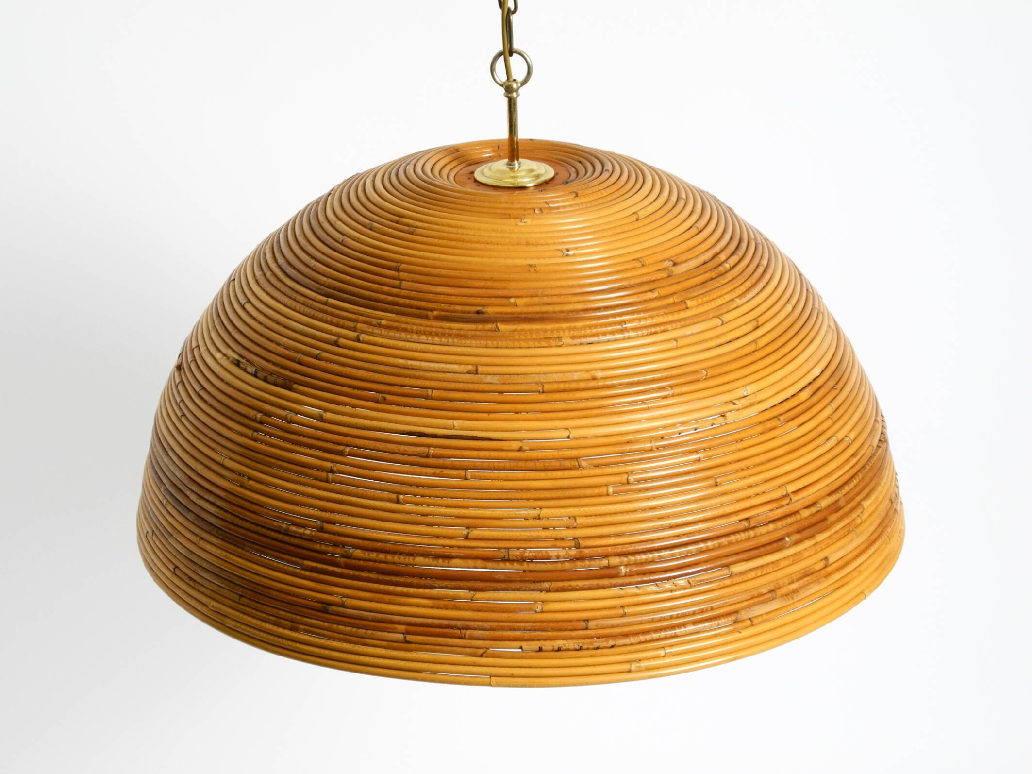 Italian 1970s bamboo ceiling pendant lamp | Ø 72 cm | Vivai del Sud