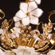 Murano Candlestick White Flowers, 1970