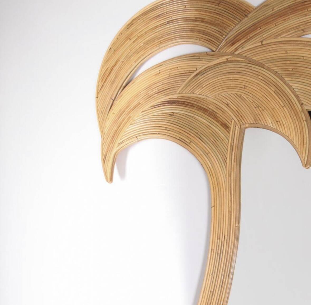 Mirror "palms" in rattan