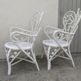 Peacock rattan armchairs