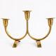 Candelabrum in brass attributed to Gunnar Ander, Ystad, Sweden, mid-20th century.