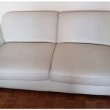 White leather sofa