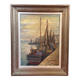 oil on panel signed Crismane - Fishing port, Brittany