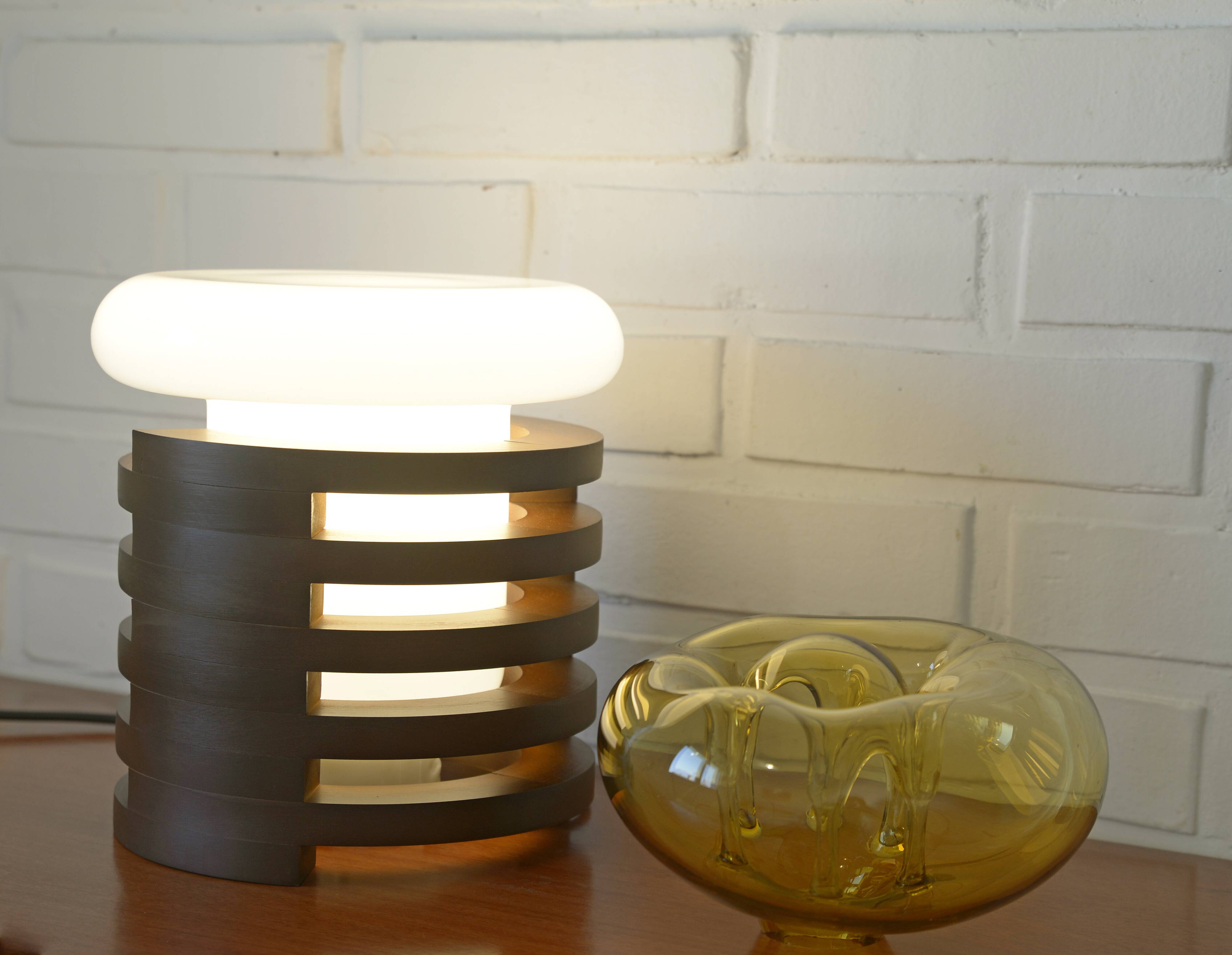 Brutalist Floor Light Mid Century Modern Vintage Mushroom Table Lamp NOS