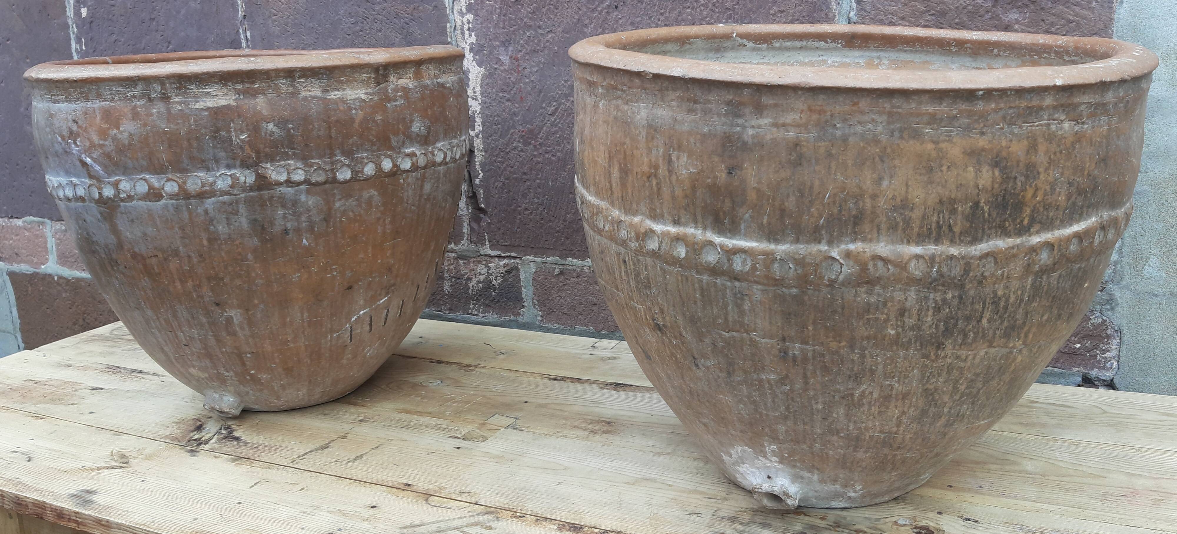 Paire de jarres ("cocios" ou "barreños"), Espagne, 18ème siècle.
