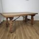 Table rustique en chêne massif et fer forgé , circa 1950
