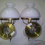 Pair of opaline sconces