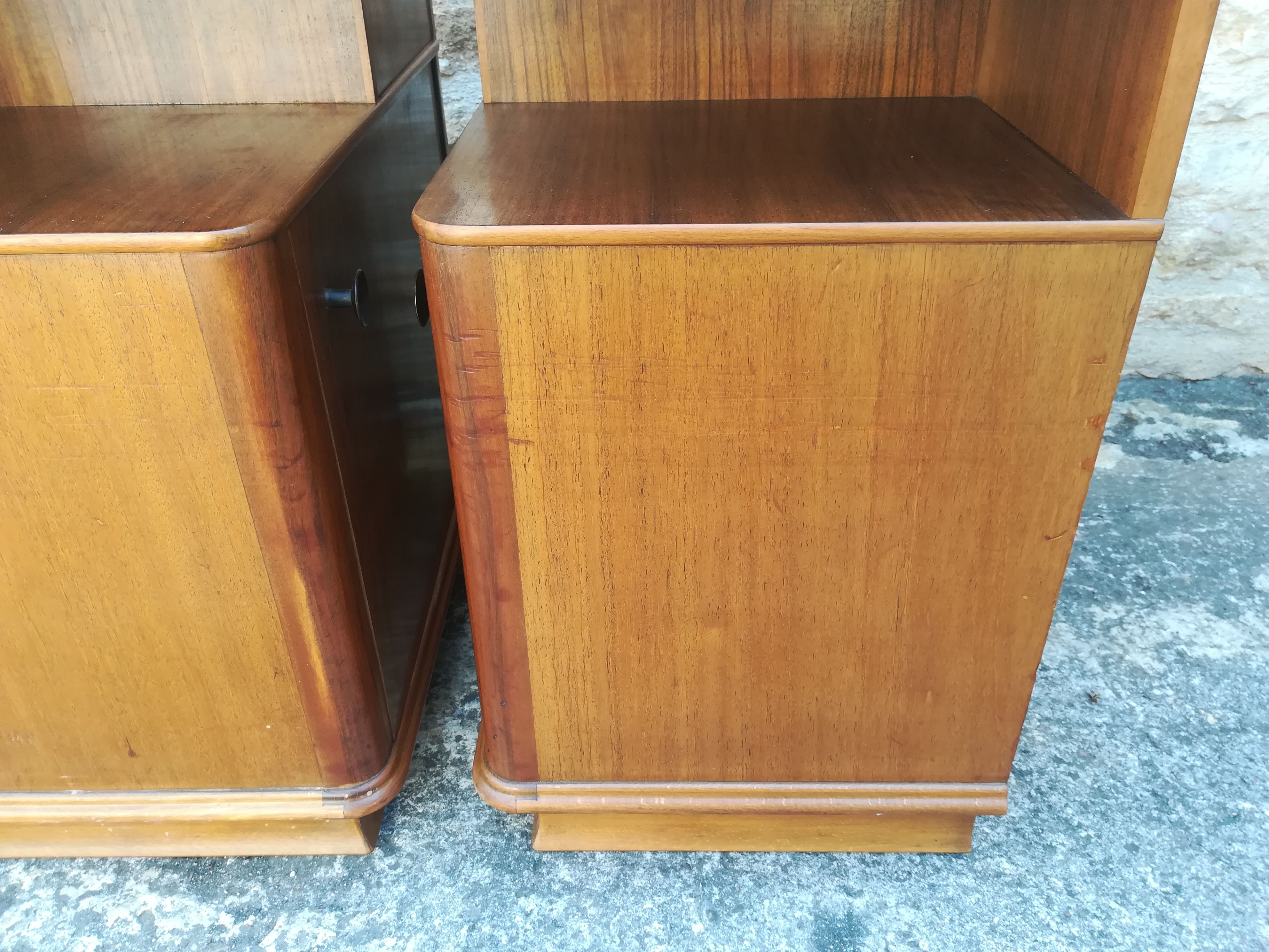 Walnut bedside tables