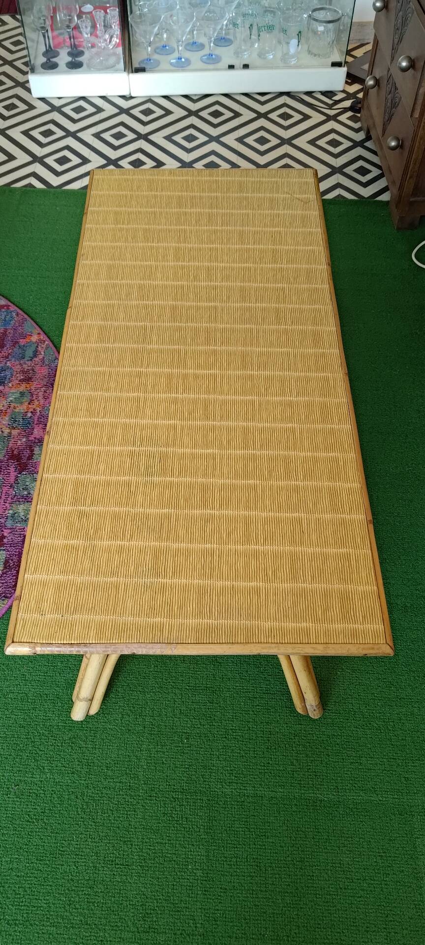 Bamboo rattan coffee table