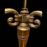 Bouillotte lamp without shade in black and gold metal