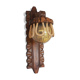 Sconce in wood and yellow glass ball from the 1960/1970