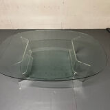 Space Age Italian modern Glass and Perspex Coffee Table, 1990s