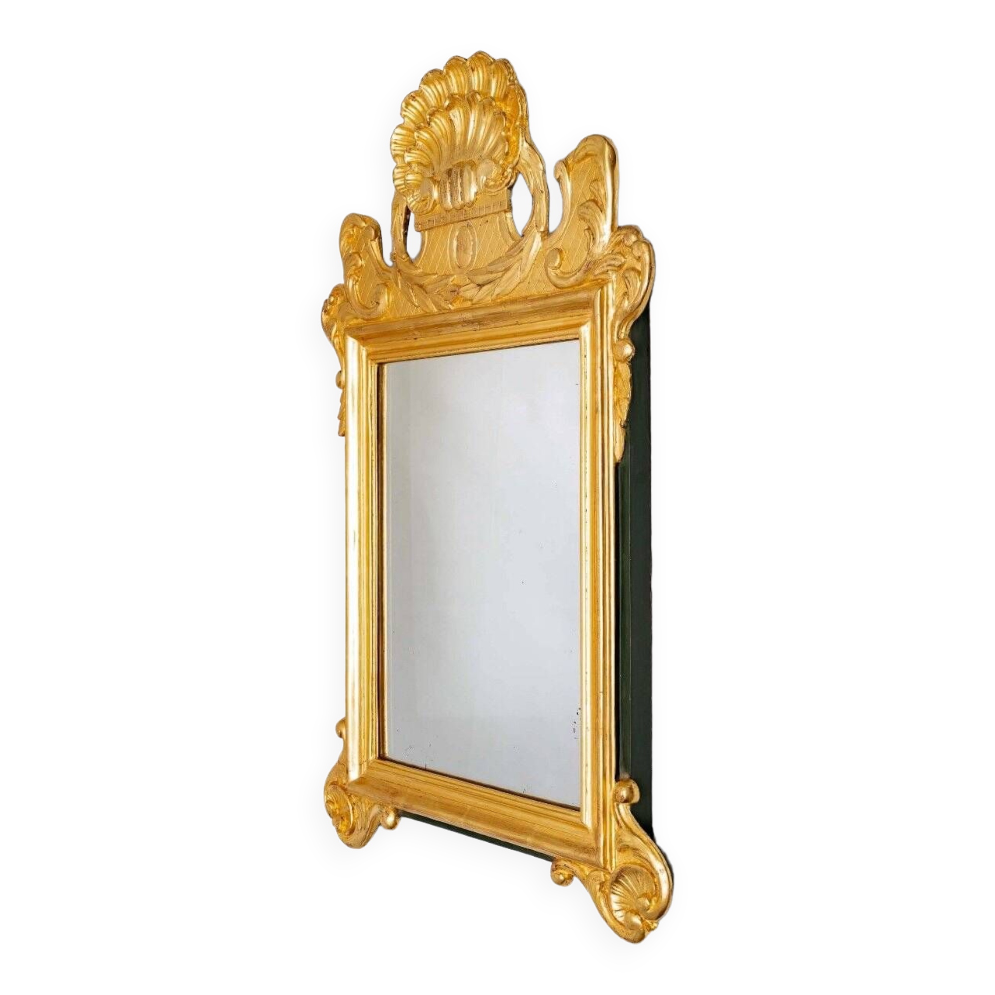 Shell mirror - Gilded Wood with Leaf - Mercury Ice - epoch: XVIIIth Century