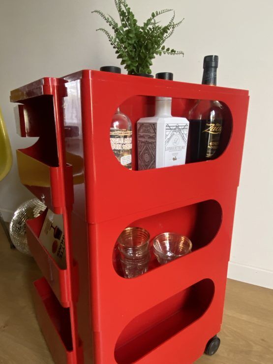 Boby red server by Joe Colombo editions Bieffeplast made in Italy